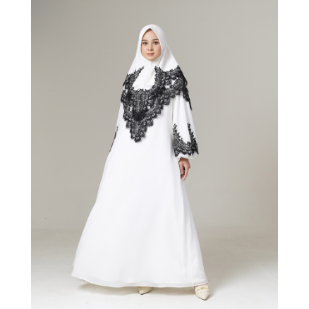 Modest Wear AIKILA : HAYYA in White w/ Black Laces