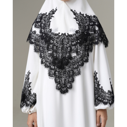 Modest Wear AIKILA : HAYYA in White w/ Black Laces