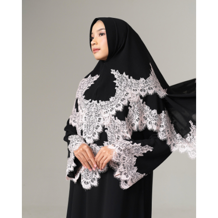 Modest Wear AIKILA : HAYYA in Black w/ Pink Laces