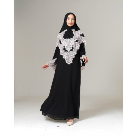 Modest Wear AIKILA : HAYYA in Black w/ Pink Laces
