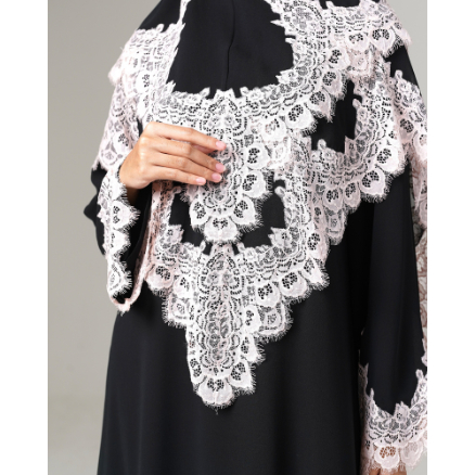 Modest Wear AIKILA : HAYYA in Black w/ Pink Laces