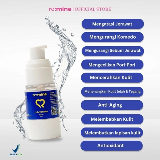 Image of REMINE Rejuvenate Serum Acne | Serum Jerawat Wajah Malam Hari 15ml