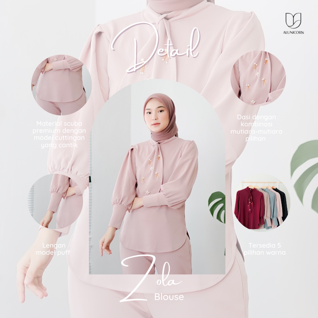 Alunicorn - Bia Series - Zola OneSet - Blouse wanita - Pants wanita