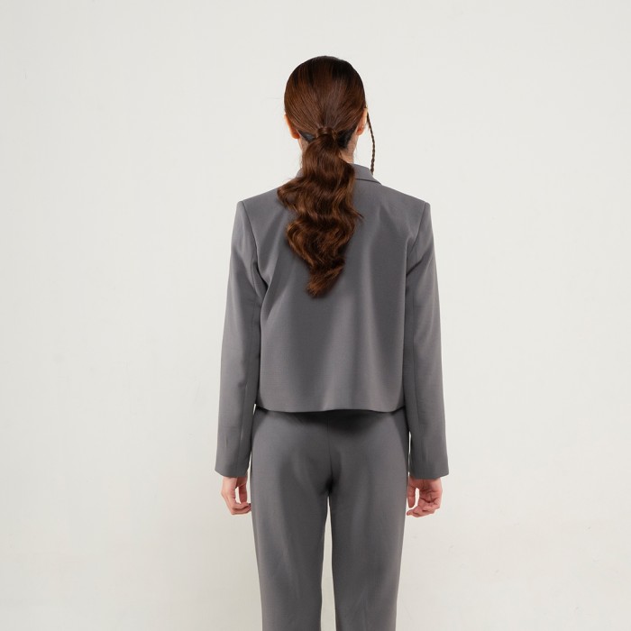 One Button Blazer in Grey