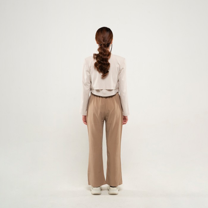 Double Breasted Crop Jacket in Beige
