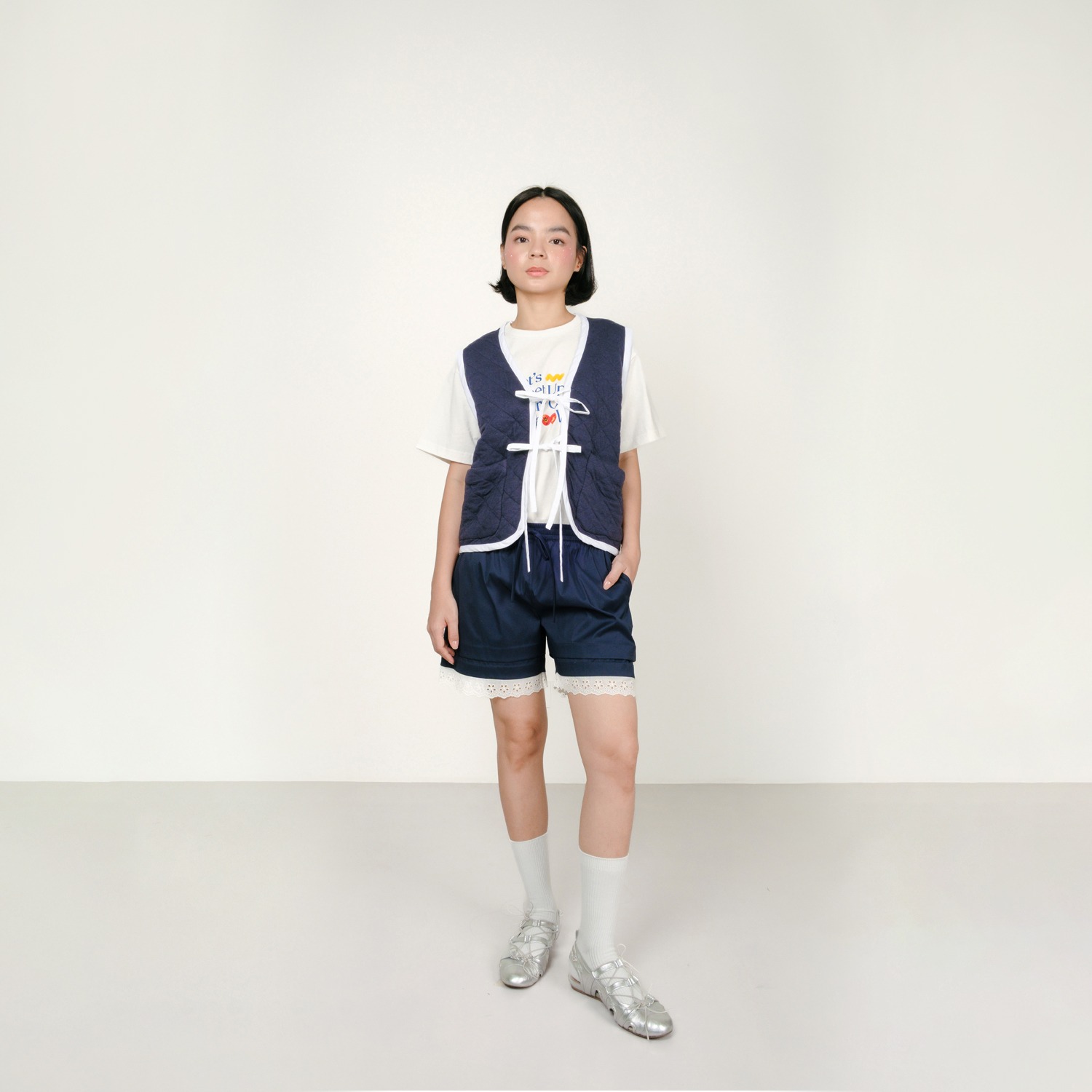 ジャケット・アウター klee Wrap ribbon quilted vest showimage_26799fa4-d506-4783-