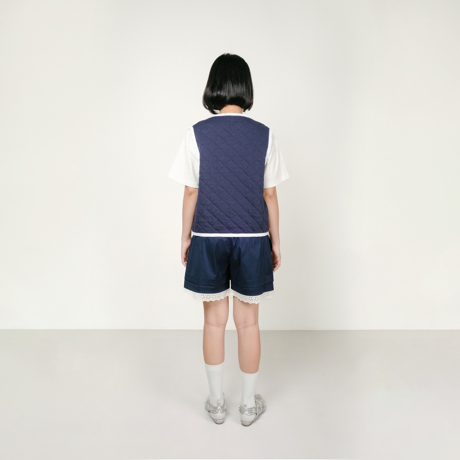 Ribbon Quilted Effect Vest
