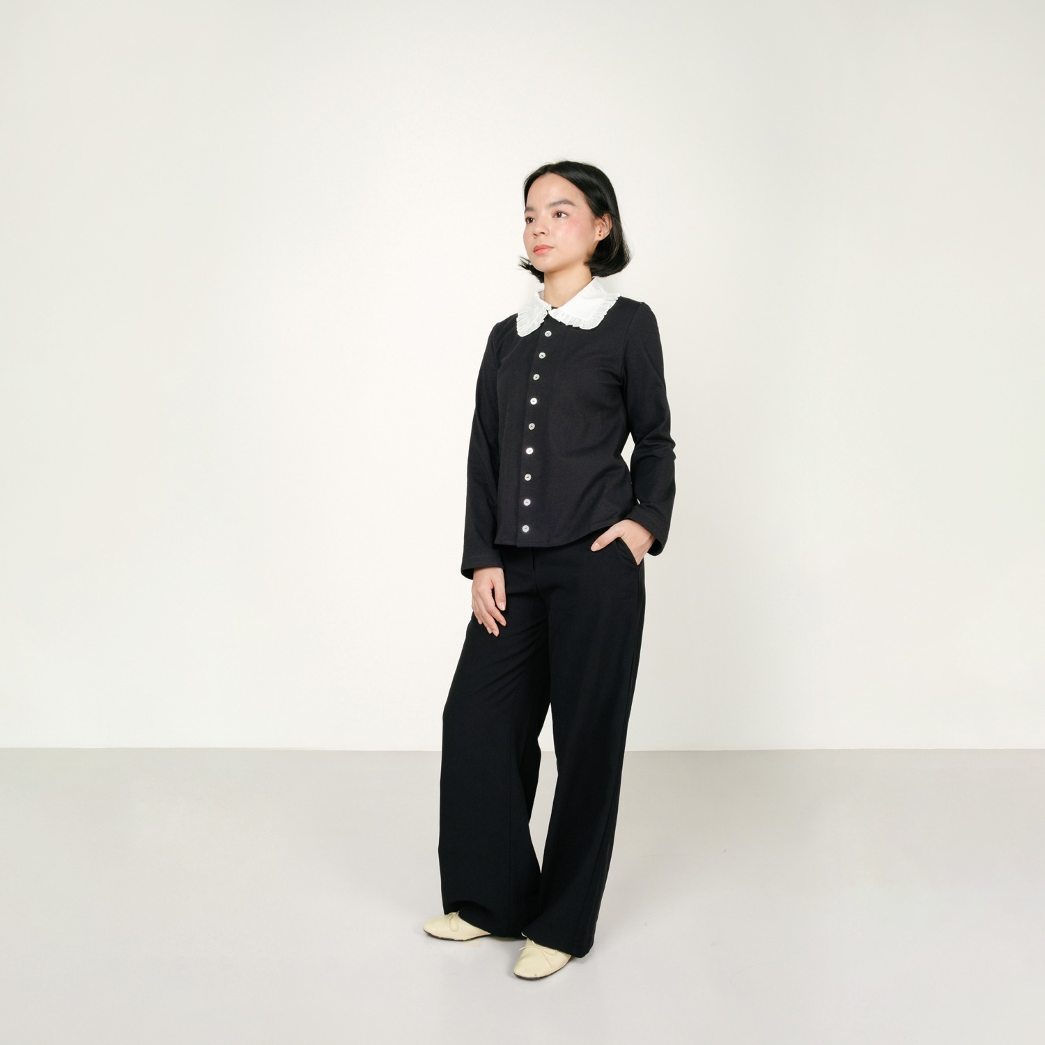Girl Club Long Sleeve Shirt in Black