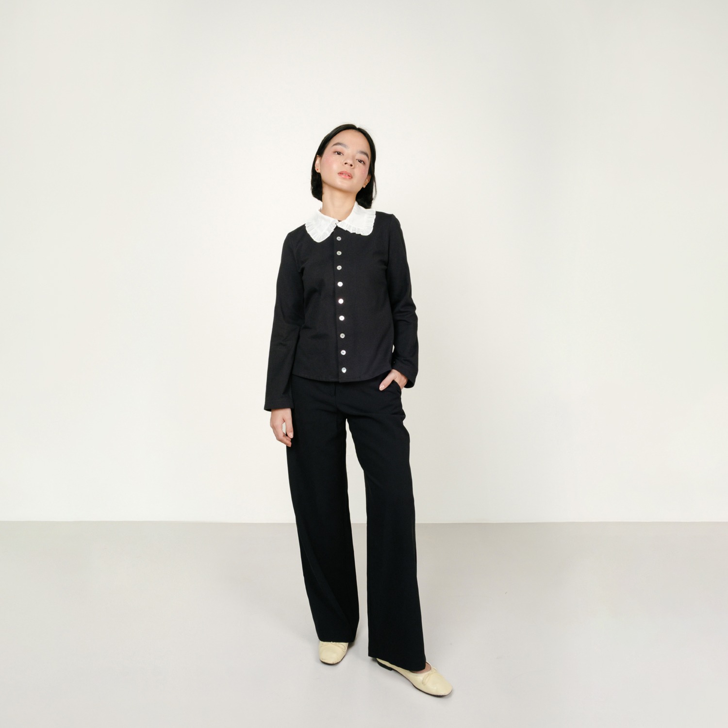 Girl Club Long Sleeve Shirt in Black