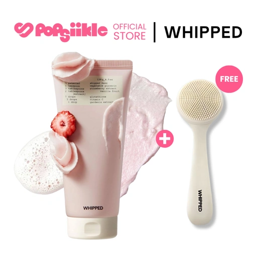 Image of WHIPPED Vegan Pack Cleanser Tube 130g ครีมล้างหน้า + แปรงขัดผิว (ICE CREAM CLEANSER/ WHIPPED CREAM CLEANSER)
