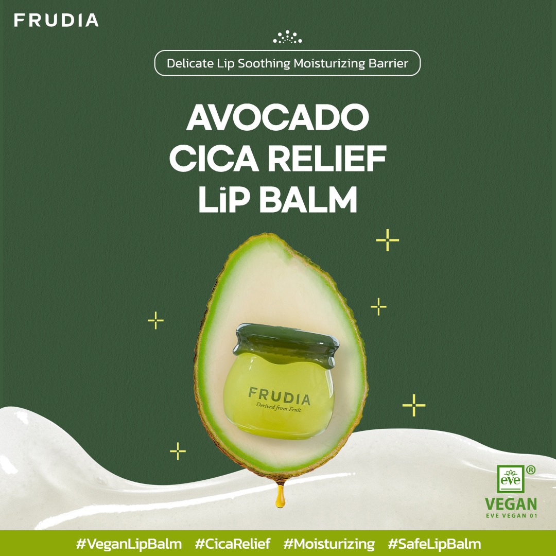 FRUDIA Avocado Cica Vegan Lip Balm ลิปบาล์มอะโวคาโด ปากชุ่มชื้น ลดปากแห้งแตก