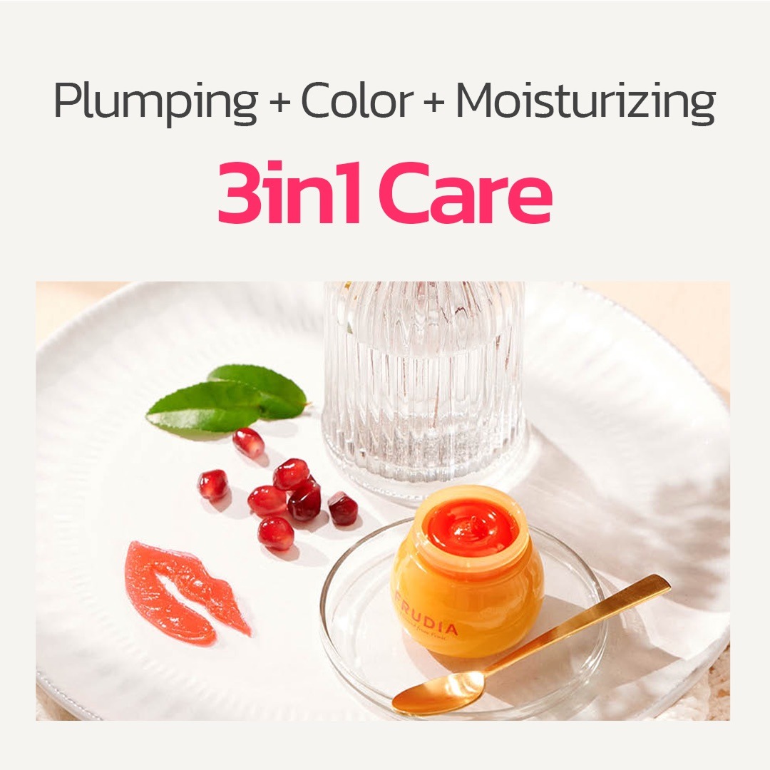 FRUDIA Pomegranate Honey Lip Balm ลิปบาล์มปากฉ่ำ สีแดงใส ชุ่มชื้น