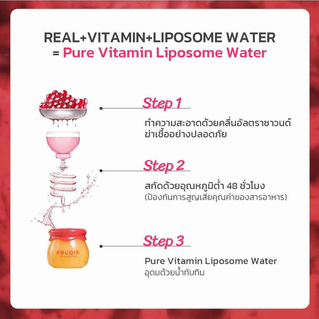 FRUDIA Pomegranate Honey Lip Balm ลิปบาล์มปากฉ่ำ สีแดงใส ชุ่มชื้น