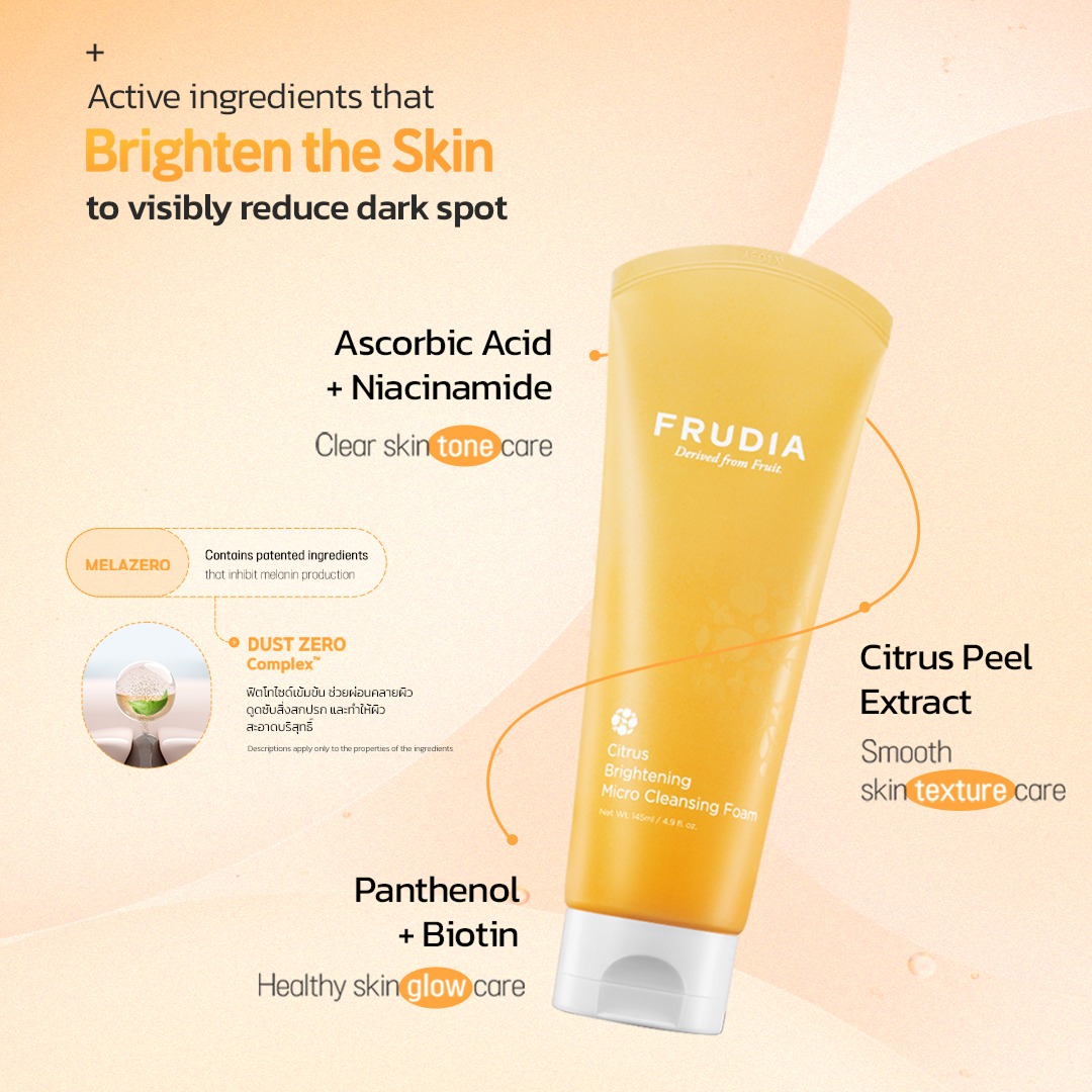 FRUDIA Citrus Brightening Micro Cleansing Foam โฟมล้างหน้าวิตามินซี ผิวกระจ่างใส