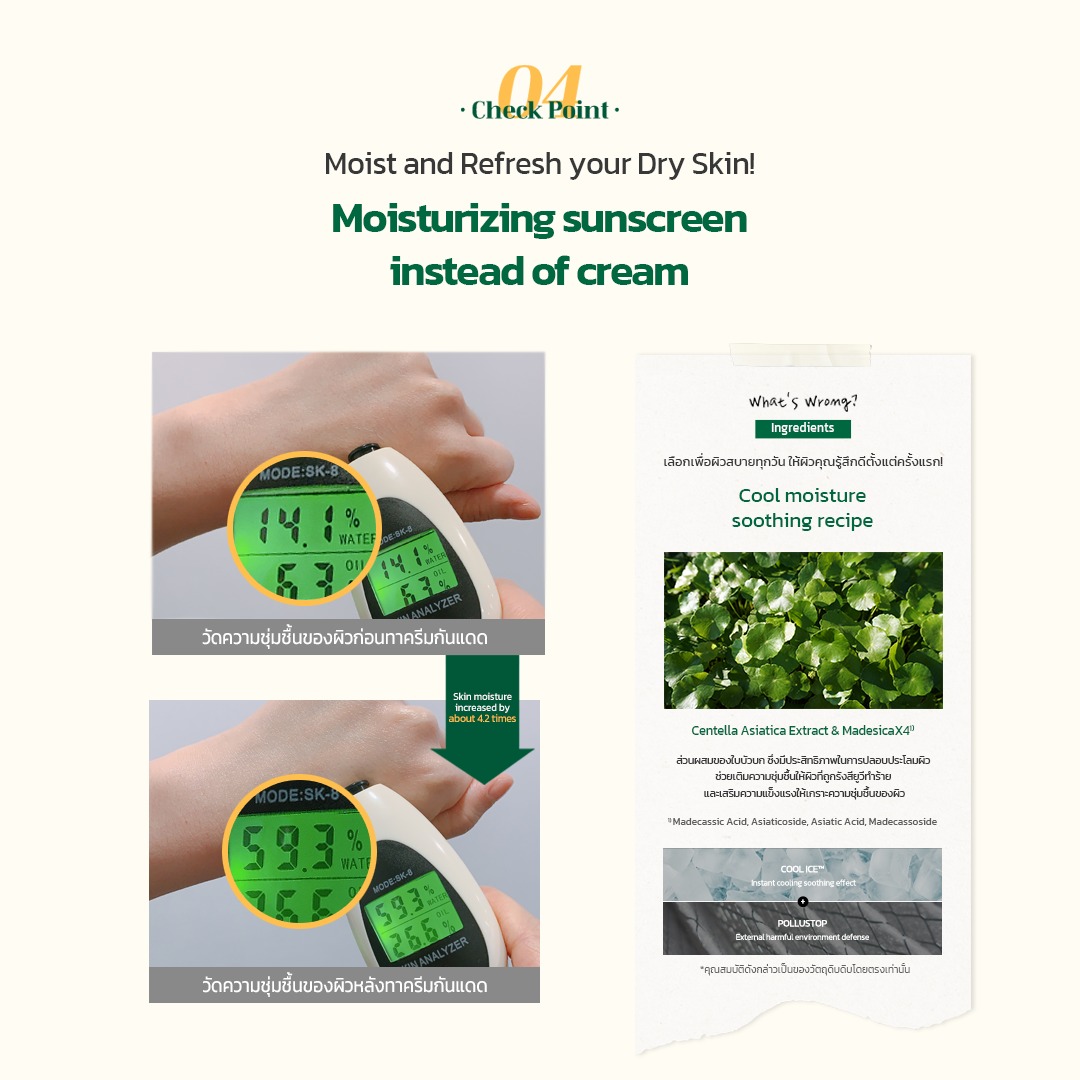 FRUDIA Cicaderm Sun Cream SPF50+ PA++++ กันแดดใบบัวบก ปลอบประโลมผิว