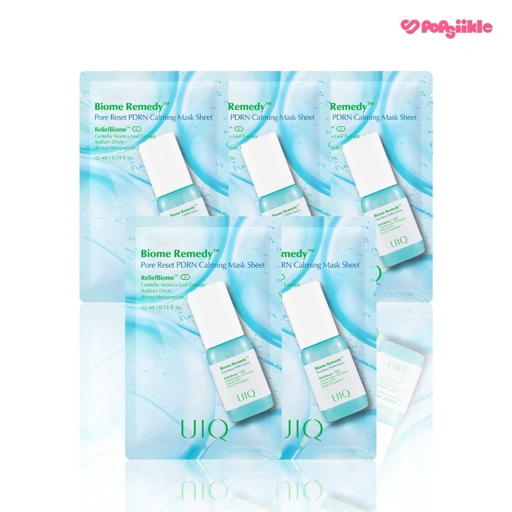 Image of UIQ Biome Re. Pore Reset PDRN Calming Sheet Mask (5ea) แผ่นมาสก์หน้า