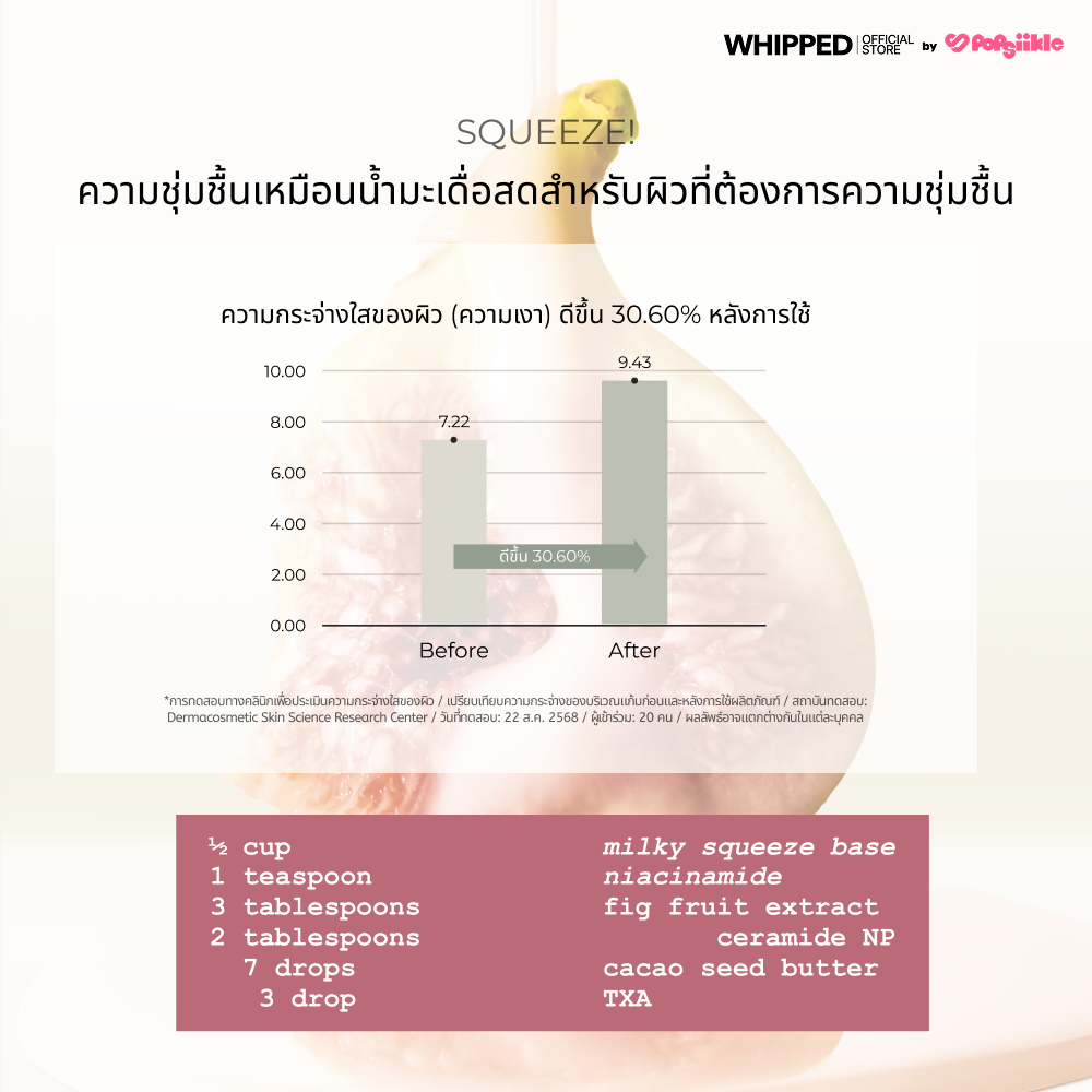 WHIPPED Muhwabutter Vegan Glow Barrier Squeeze Mask มาส์กหน้า ไมโครไฟเบอร์ ชุ่มชื้น ผิวกระจ่างใส เกาหลี