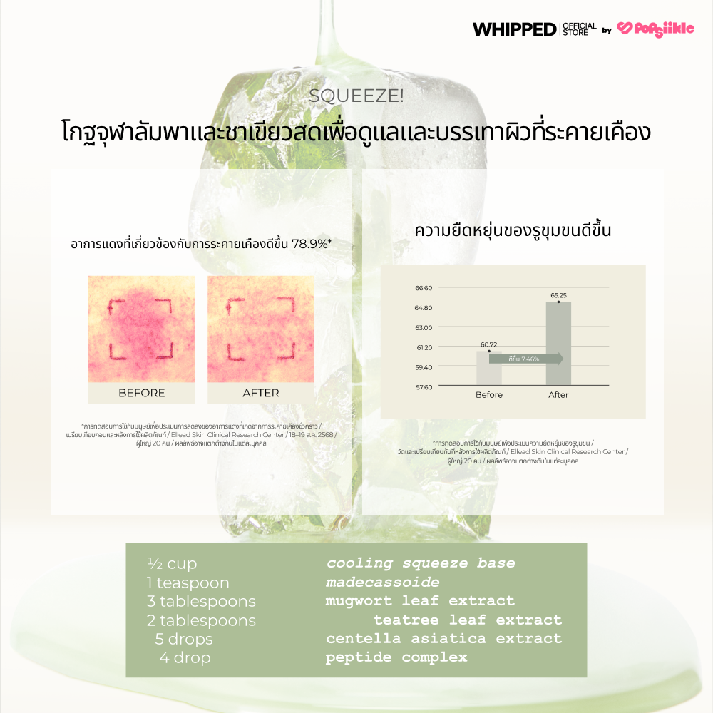 WHIPPED Mugtree Vegan Pore Cooling Squeeze Mask มาส์กหน้า ลดรูขุมขน บรรเทาผิวแดง ผิวแพ้ง่าย เกาหลี
