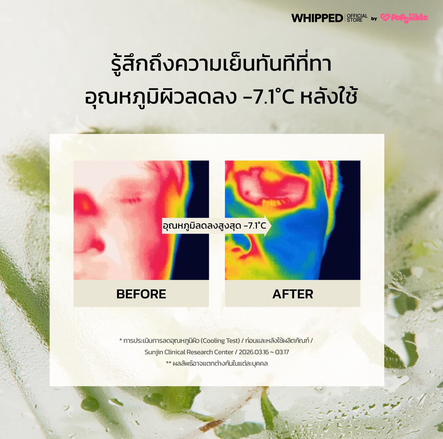 WHIPPED Mugwort Tea Tree Vegan Cooling Hydration Sunscreen ครีมกันแดดวีแกน คูลลิ่ง สูตรมัคเวิร์ต-ทีทรี SPF50+ PA++++