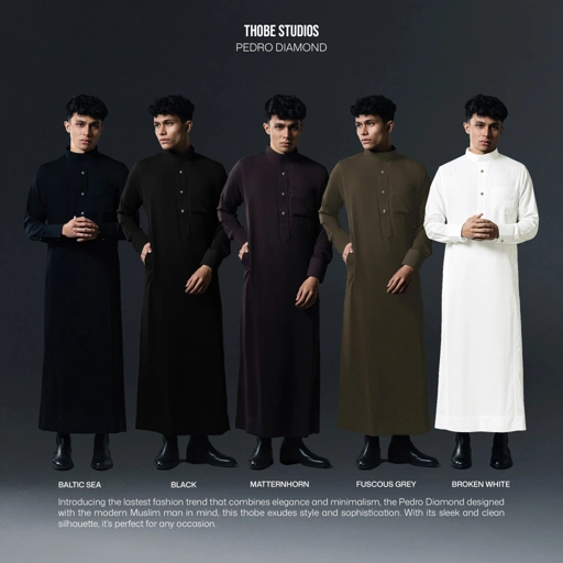 Image of [PEDRO DIAMOND] Thobe Studios Thoub (Jubah / Gamis Pria Premium Slimfit) - UV Protection.