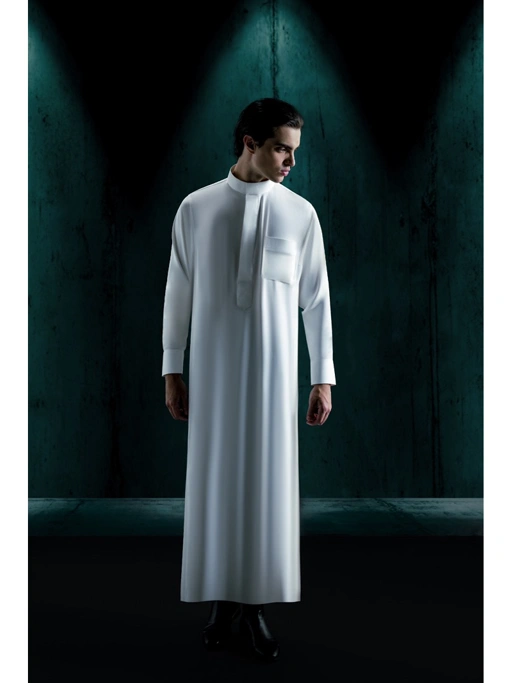 Image of [PEDRO HB] Basic Collar Thobe Studios Thoub (Jubah / Gamis Pria Premium Slimfit) - UV Protection.