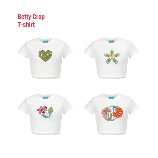 Image of WildBlueYonder  -Betty Crop T-Shirt เสื้อยืดปักลาย