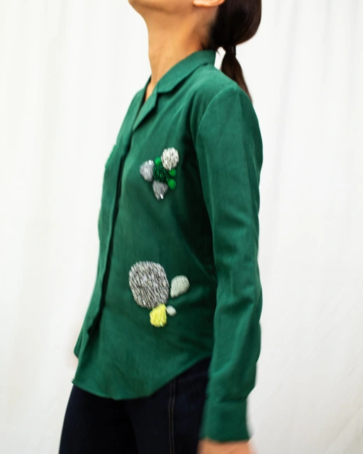Image of Orla Green Shirt in Long Sleeve