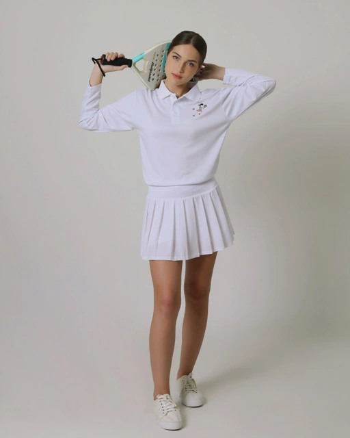 Image of KYLAU - Isvara White Polo Shirt in Long Sleeve