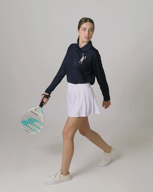 Image of KYLAU - Isvara Navy Polo Shirt in Long Sleeve