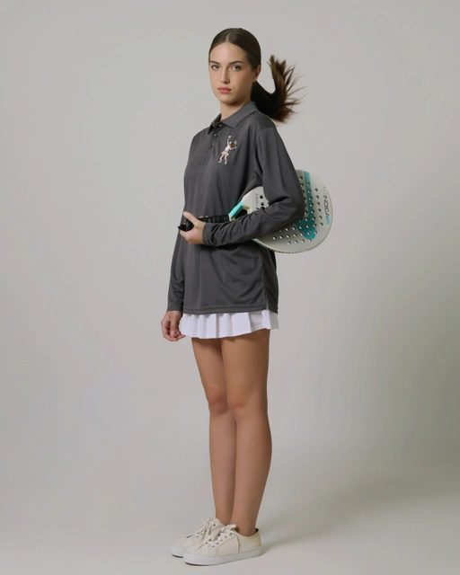 Image of KYLAU - Isvara Grey Polo Shirt in Long Sleeve