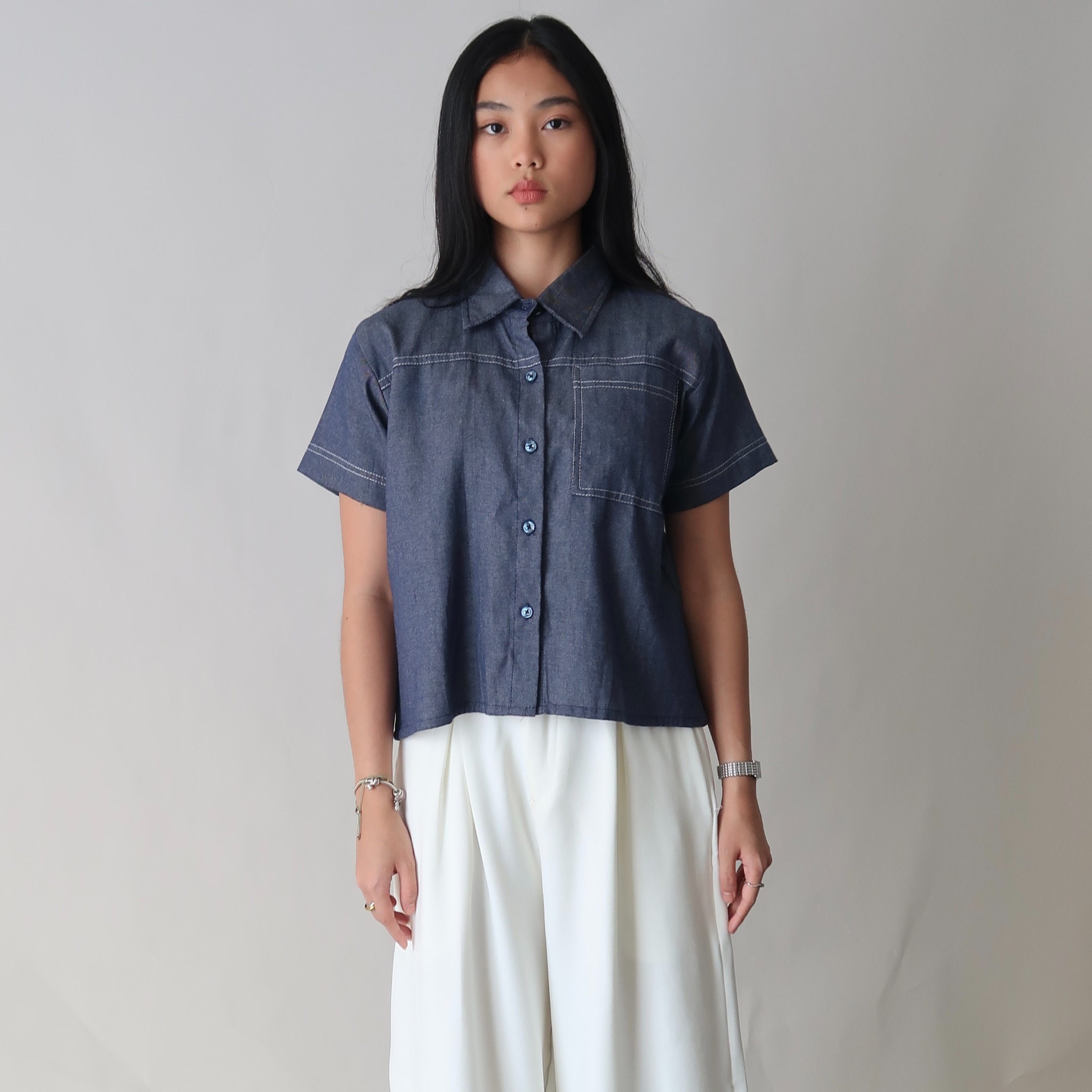 TO.KART Abby Denim Shirt | All-Day Denim Collection