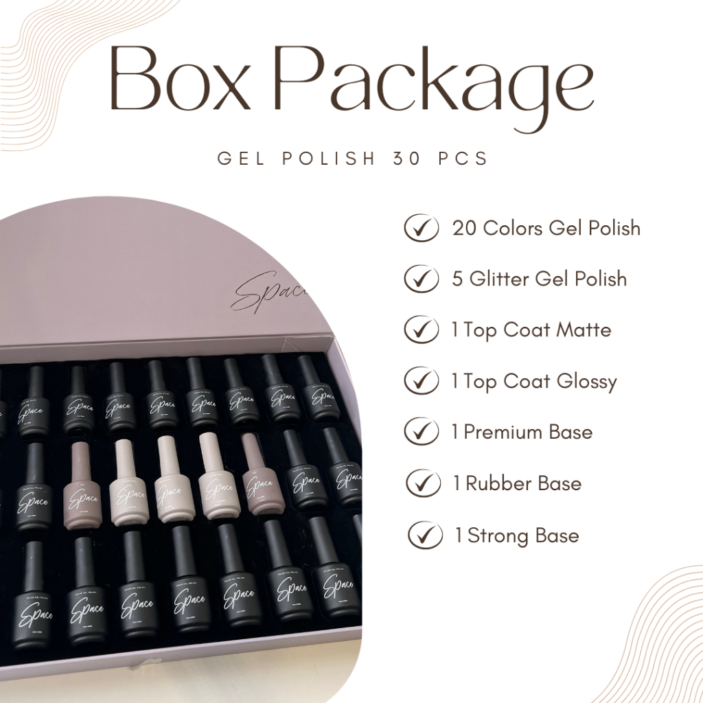 SPACE GEL - Box Package Gel Polish 30 pcs (Paket A, B, & C)