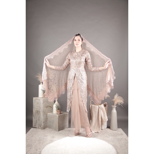 ATL AMR THE LABEL / naura set / light brown / termasuk pashmina