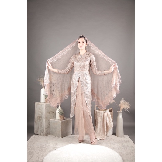 ATL AMR THE LABEL / naura set / light brown / termasuk pashmina