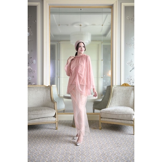 amrthelabel / tussle set / peach / termasuk bandana