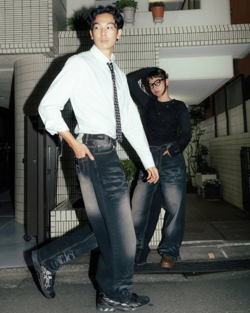 Image of CATHA - Black Line Up Washed Jeans