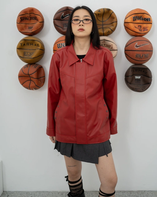 Image of CATHA - Vintage Synthetic Leather Jacket