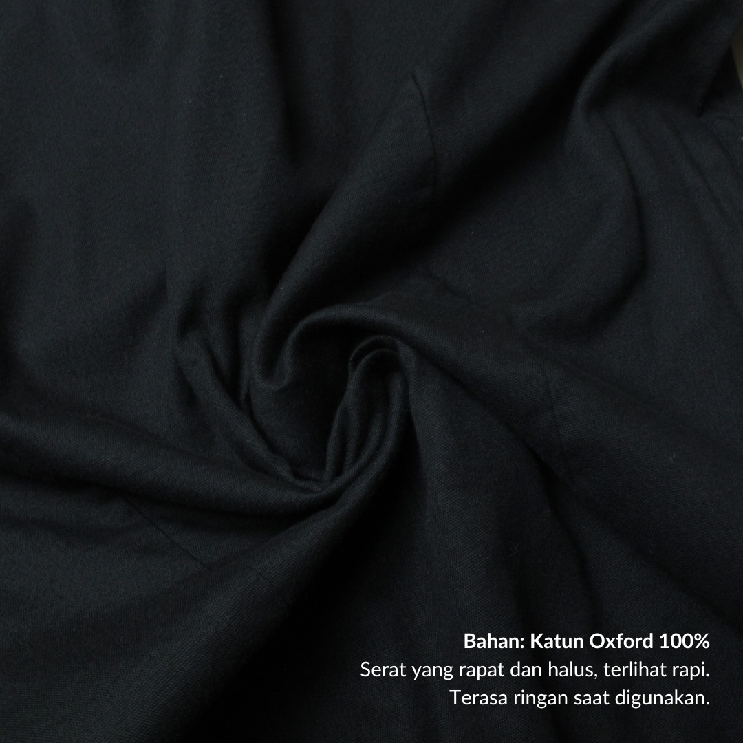 Kemeja Hitam Pria Polos Lengan Panjang Slim Fit