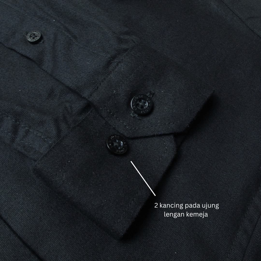 Kemeja Hitam Pria Polos Lengan Panjang Slim Fit