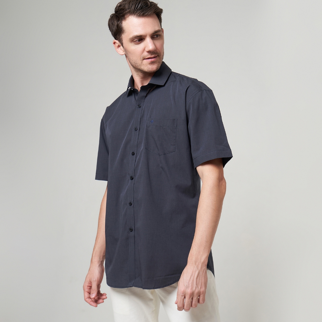Kemeja Pria Lengan Pendek Slim Fit Katun Filafile Jumbo