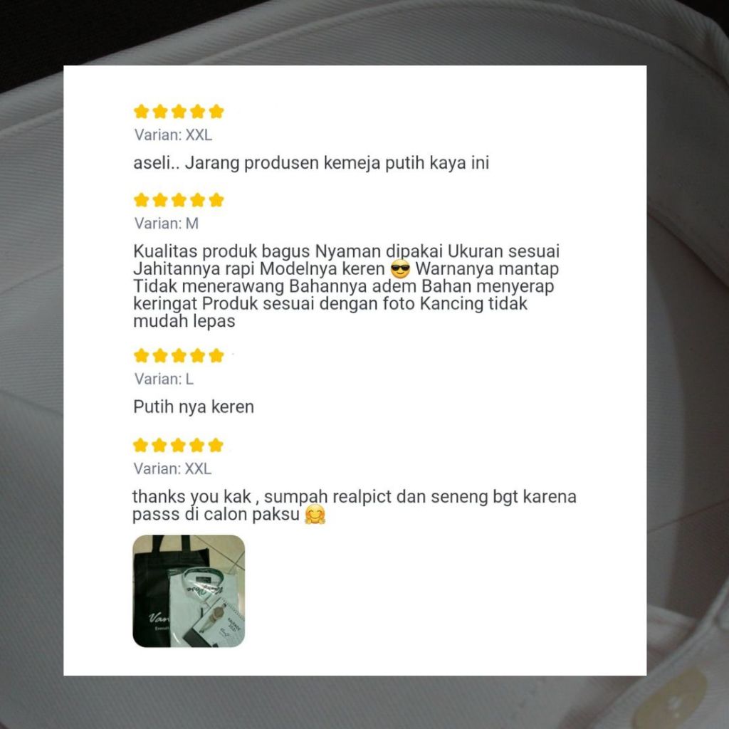 Kemeja Putih Pria Lengan Panjang Reguler Fit Jumbo