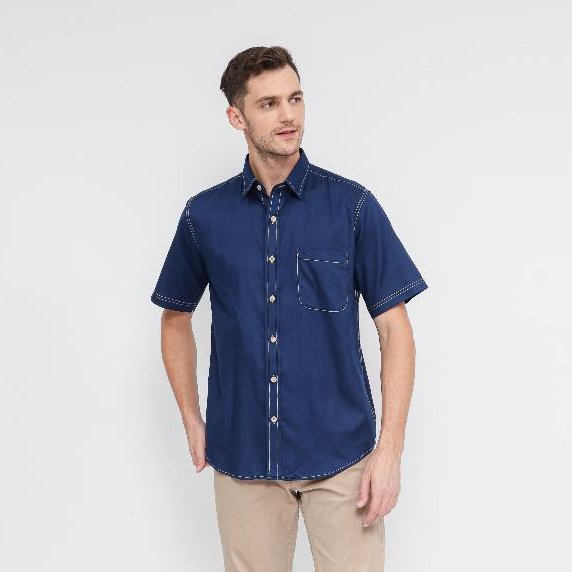 Kemeja Pria Lengan Pendek Casual Reguler Fit Gentle Line Series