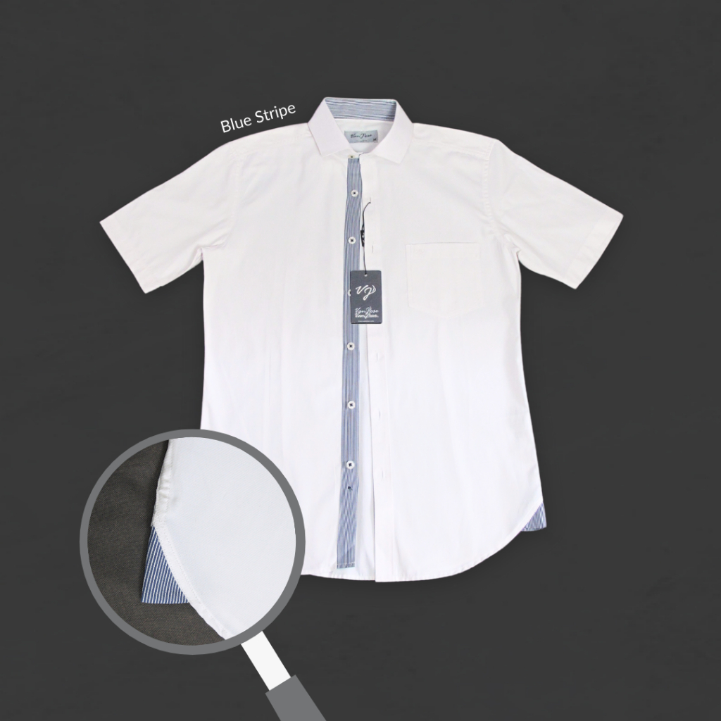 Kemeja Putih Pria Lengan Pendek Slim Fit Jumbo
