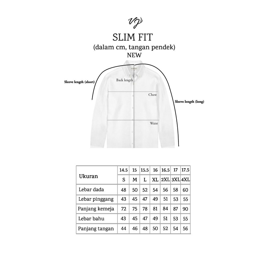 Kemeja Putih Pria Lengan Pendek Slim Fit Jumbo
