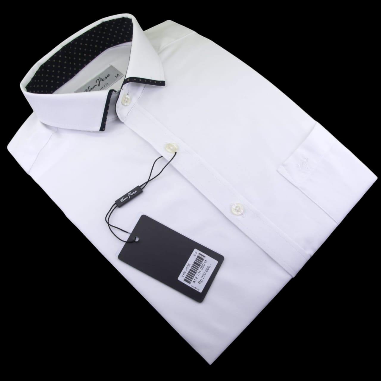 Kemeja Putih Pria Lengan Pendek Slim Fit Jumbo