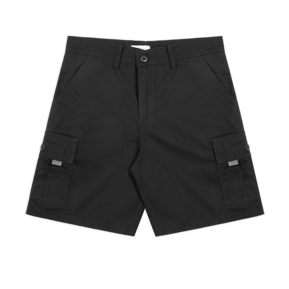 Roofwell - Rainer Black | Celana Kanvas Pendek | Celana Cargo Pendek | Cargo Pants | Celana Gunung Unisex |