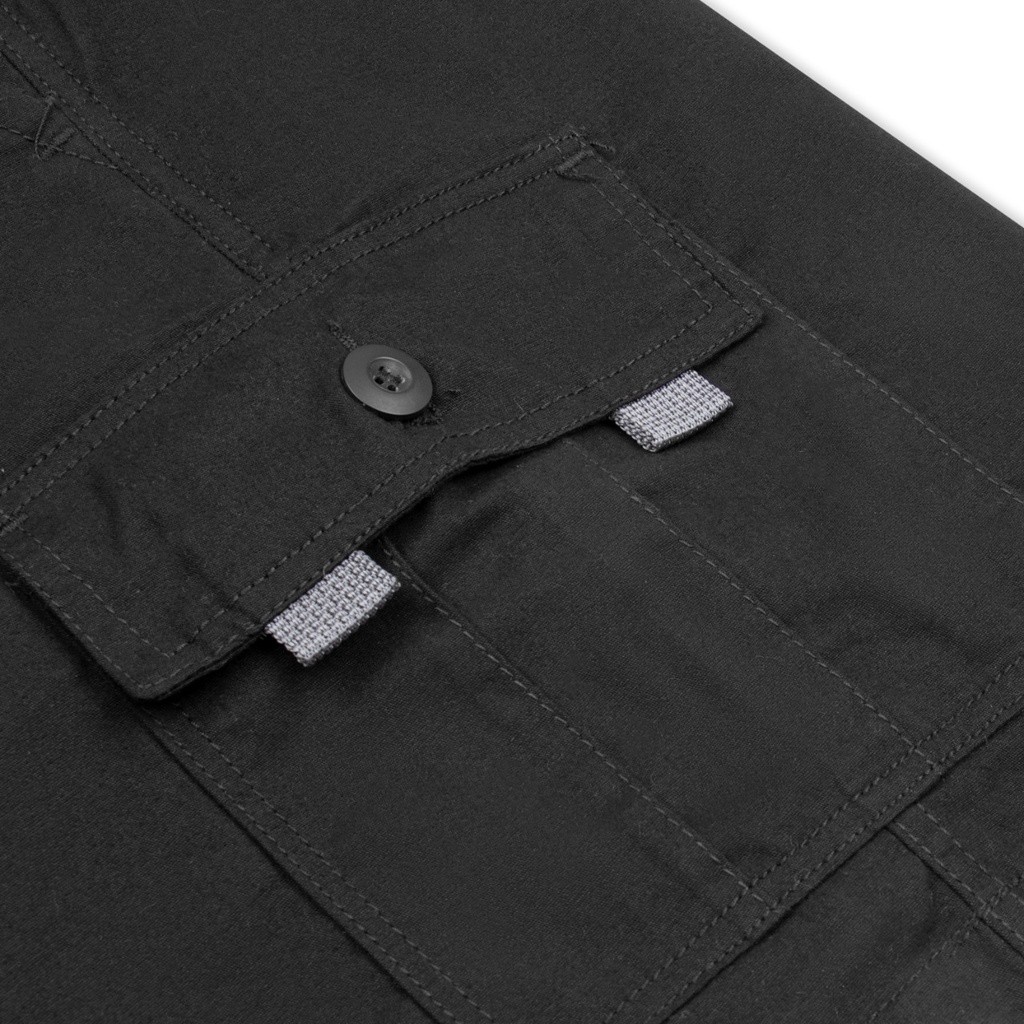 Roofwell - Rainer Black | Celana Kanvas Pendek | Celana Cargo Pendek | Cargo Pants | Celana Gunung Unisex |