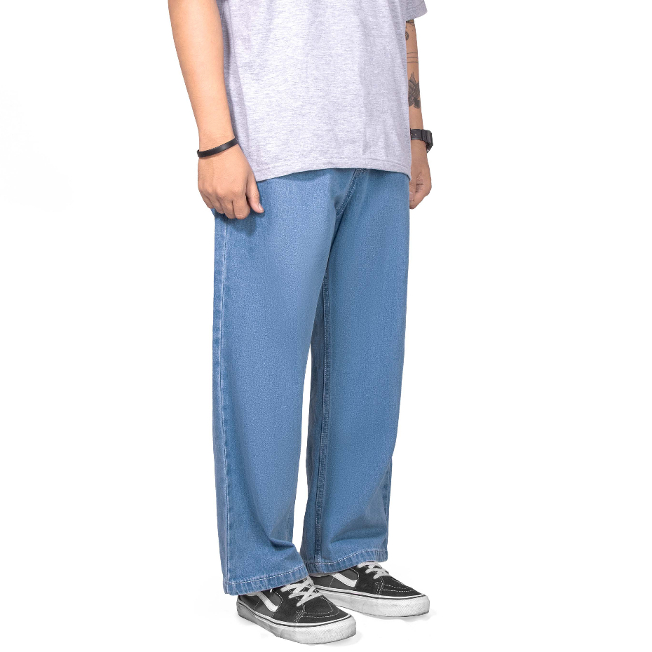 Roofwell - Bugg Blue Wash - Denim Pants Baggy Relaxed Unisex