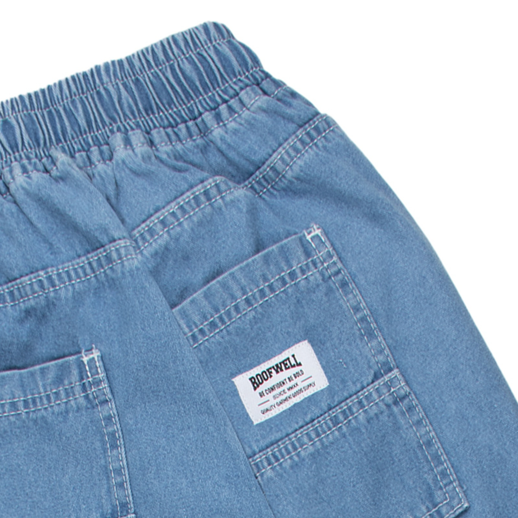 Roofwell - Bugg Blue Wash - Denim Pants Baggy Relaxed Unisex