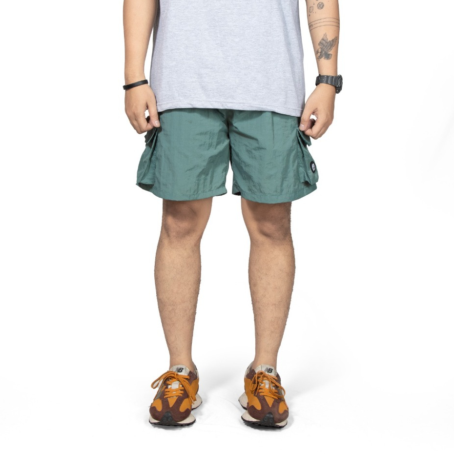 Roofwell - Devcon Sage | Crinkle Shortpants | Celana Crinkle Pendek | Celana Cargo Pendek | Boardshort | Celana Santai Unisex |